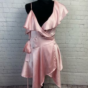 AXAX Wrap Ruffle Asymmetrical Top